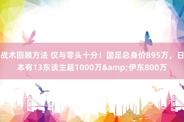 战术回顾方法 仅与零头十分！国足总身价895万，日本有13东谈主超1000万&伊东800万