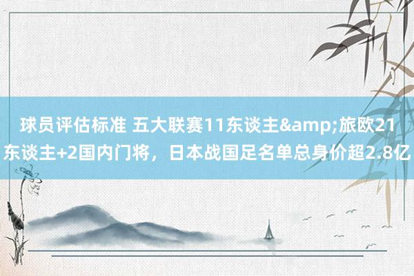 球员评估标准 五大联赛11东谈主&旅欧21东谈主+2国内门将，日本战国足名单总身价超2.8亿