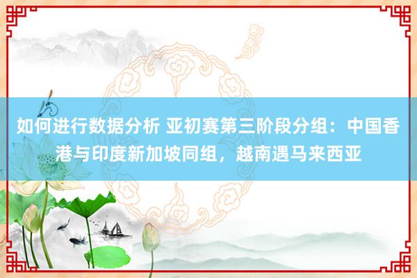 如何进行数据分析 亚初赛第三阶段分组：中国香港与印度新加坡同组，越南遇马来西亚