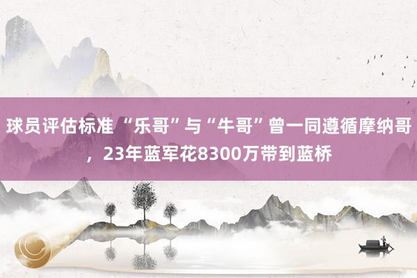 球员评估标准 “乐哥”与“牛哥”曾一同遵循摩纳哥，23年蓝军花8300万带到蓝桥