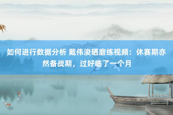 如何进行数据分析 戴伟浚晒磨练视频：休赛期亦然备战期，过好临了一个月