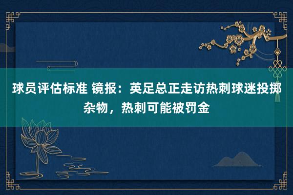 球员评估标准 镜报：英足总正走访热刺球迷投掷杂物，热刺可能被罚金