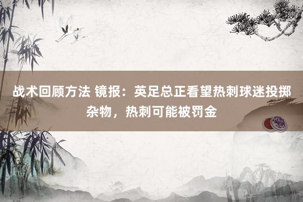 战术回顾方法 镜报：英足总正看望热刺球迷投掷杂物，热刺可能被罚金