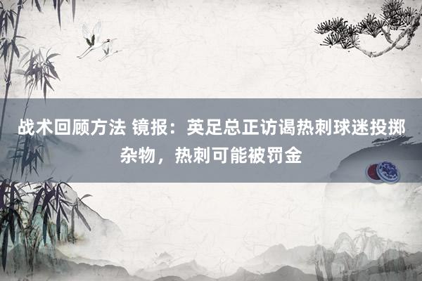 战术回顾方法 镜报：英足总正访谒热刺球迷投掷杂物，热刺可能被罚金