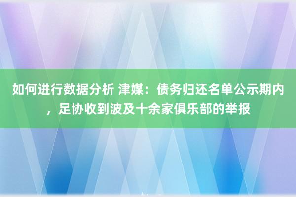 如何进行数据分析 津媒：债务归还名单公示期内，足协收到波及十余家俱乐部的举报