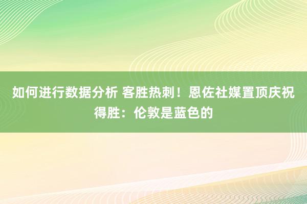 如何进行数据分析 客胜热刺！恩佐社媒置顶庆祝得胜：伦敦是蓝色的